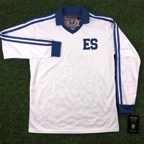 El Salvador, Men's Retro Soccer Jersey, 1982 LS White – nostalgiacf