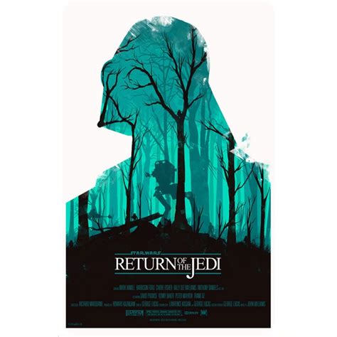 THE RETURN OF THE JEDI (STAR WARS 6) SILHOUETTE MOVIE POSTER FRIDGE MAGNET