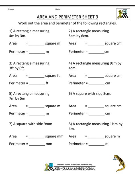 Perimeter Worksheets