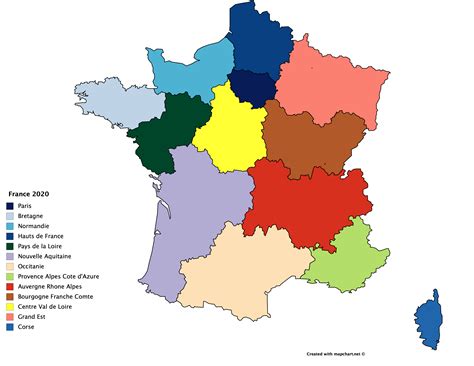 Map of the Regions of France in 2020 : r/Maps