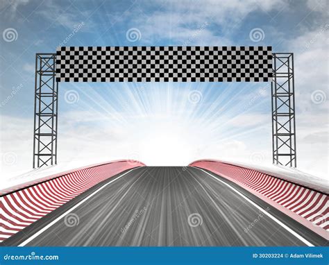 Formula Racing Finish Line View with Sky Stock Illustration - Illustration of shape ...