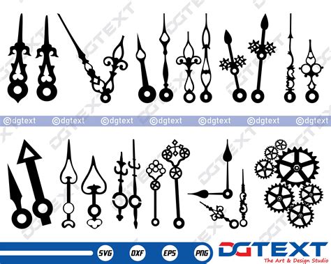 Clock Hands SVG, Clock Hands Vector, Silhouette, Cricut File, Clipart, Cuttable Design, Png, Dxf ...