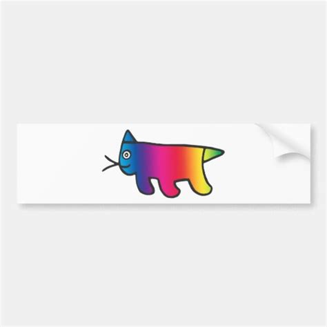 Rainbow Cat Bumper Stickers | Zazzle