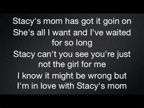 Stacy's mom lyrics - YouTube