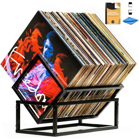 Buy RARE VINYL CO. Vinyl Record Storage - Black Metal - 100+ LP Storage ...