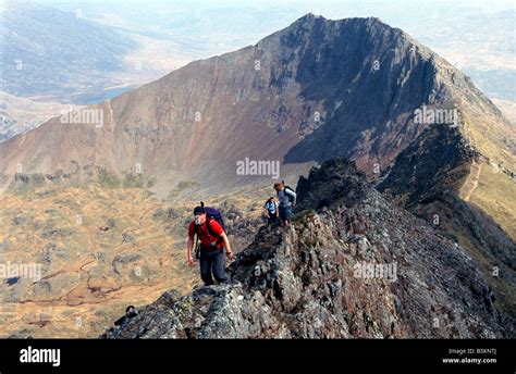 Scrambling across the Crib Goch and Crib y Ddysgwl ridge to Snowdon ...