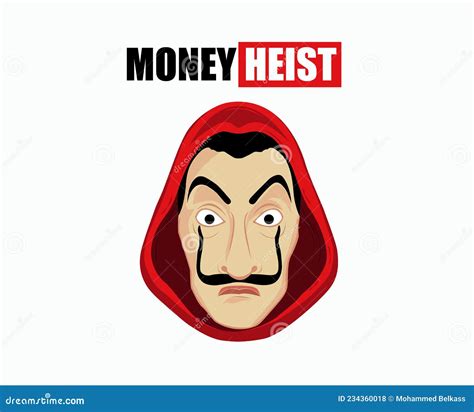 Money Heist Title with Dali Mask Clothes Red La Casa De Papel Design ...