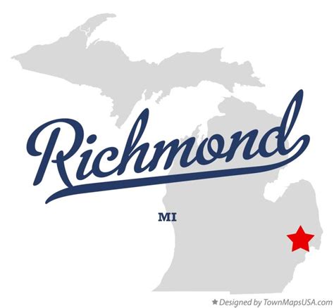 Map of Richmond, Macomb County, MI, Michigan