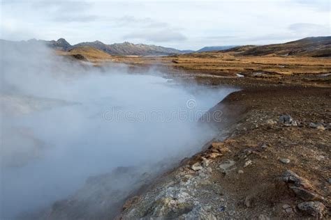 Hot sulfur lake in Iceland stock image. Image of scenic - 134949127