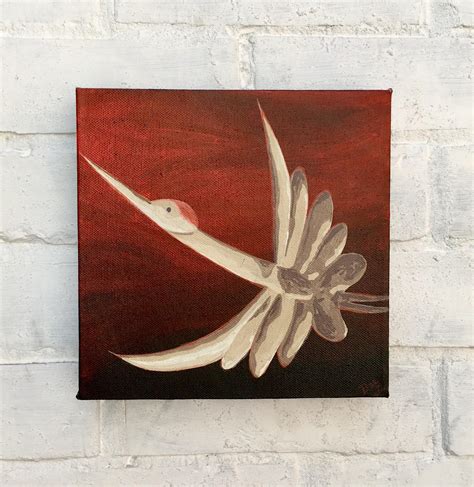 Japanese Bird Painting Flying Bird Art on Canvas Original | Etsy