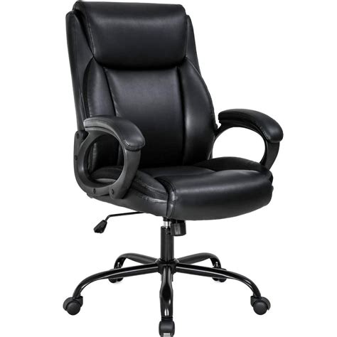 Office Chair Ergonomic Desk Chair PU Computer Chair with Lumbar Support Arms High Back Executive ...