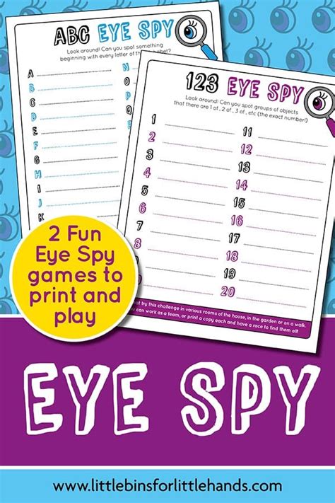 I Spy Games For Kids (Free Printable) - Little Bins for Little Hands