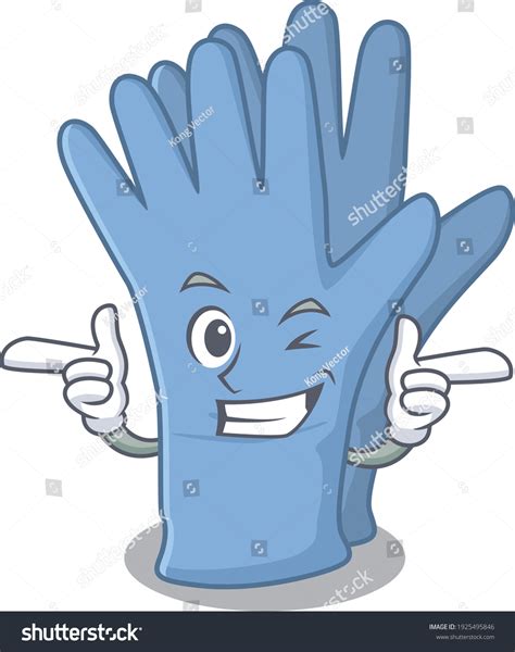 Cartoon Design Medical Gloves Showing Funny Stock Vector (Royalty Free ...