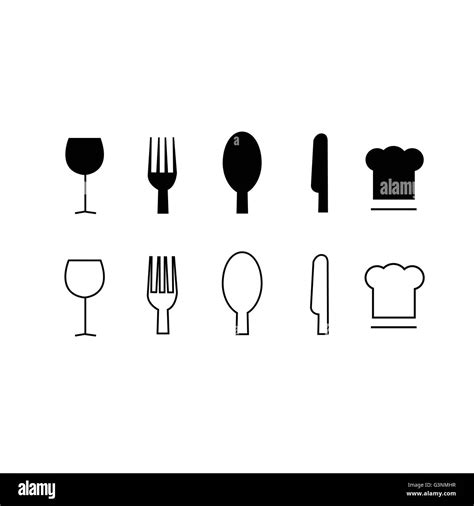 Set of trendy thin modern dining icons in select and deselect Stock Vector Image & Art - Alamy