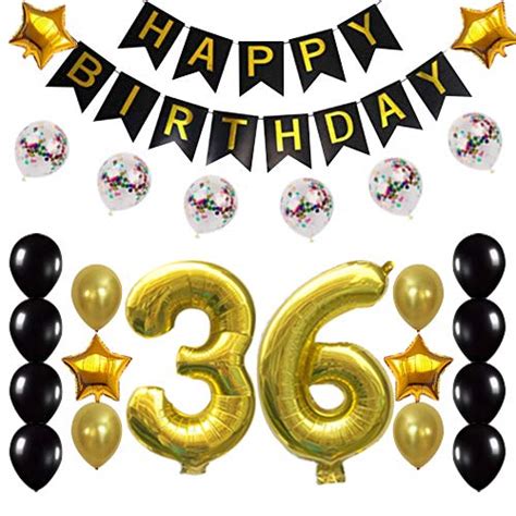 Buy 36th Birthday Decorations Party Supplies Happy 36th Birthday ...