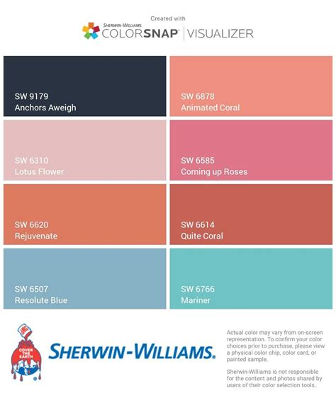 I just created this color palette with the Sherwin-Williams ColorSnap ...