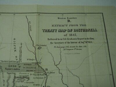 Original Map Texas Mexico Border Dispute Disturnell 1851 | #4621782426