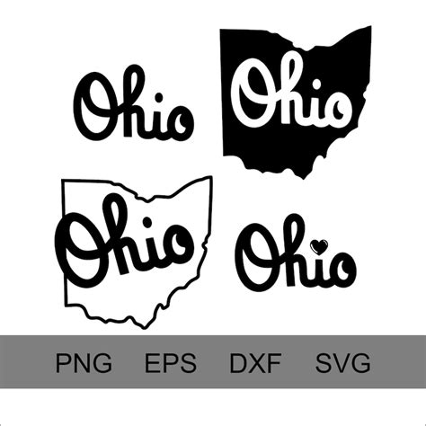 Ohio script SVG DXF PNG eps. Ohio silhouette. Cutting | Etsy