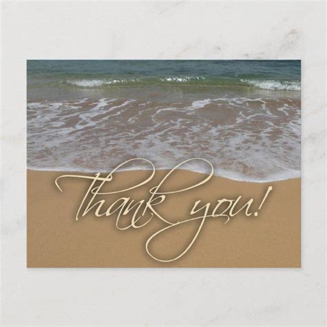 Beach theme Thank You Postcard | Zazzle | Thank you postcards, Beach ...