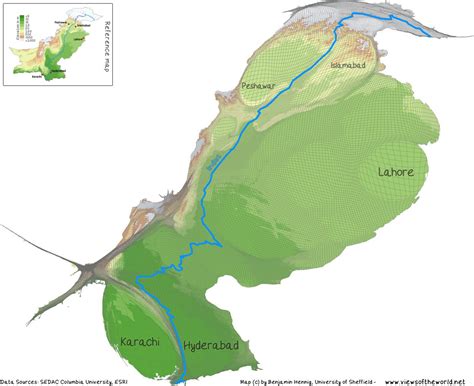 Population Density across Pakistan (reference map on top) : r/MapPorn