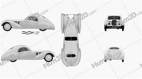 Bugatti Type 57SC Atlantic 1936 Blueprint in PNG - Download Vehicles ...