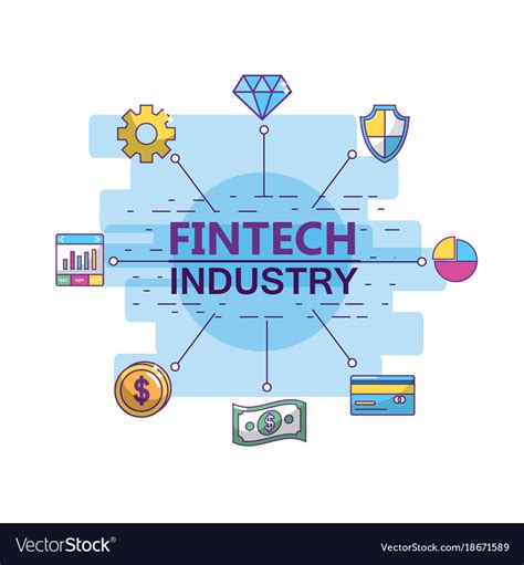 Fintech industry design Royalty Free Vector Image