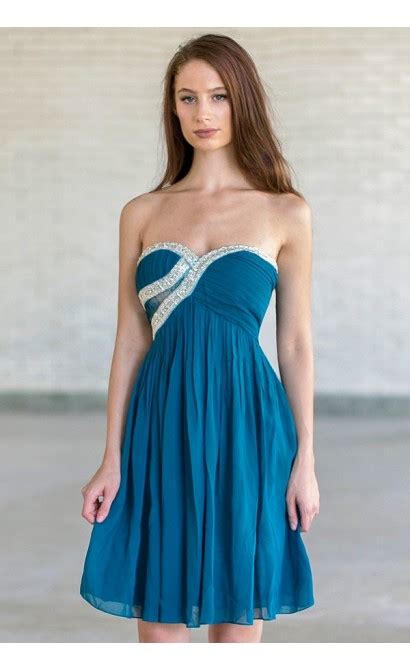 Beaded Teal Dress, Teal Party Dress, Teal Cocktail Dress, Teal Homecoming Dress Lily Boutique