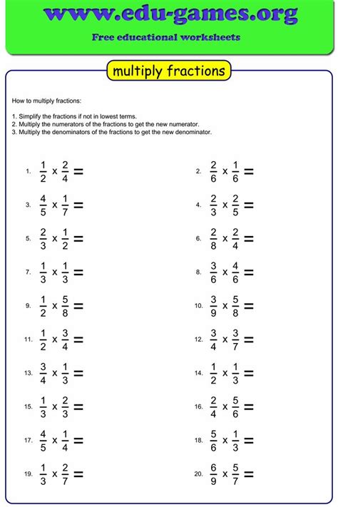 Free Multiply Fraction Worksheet Maker | Multiplying fractions, Fractions worksheets, Fractions ...