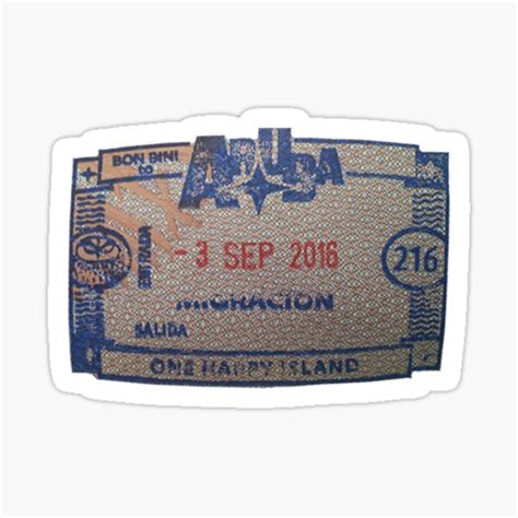 "Aruba Passport Stamp" Sticker for Sale by greenmonstah | Redbubble