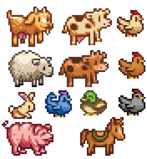 Stardew Valley Cross Stitch Pattern Farm Animal Set - Etsy