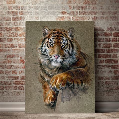 Vintage Tiger Painting Canvas Set Tiger Canvas Printinterior - Etsy