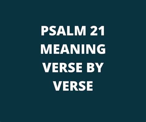 PSALM 21 Meaning verse by verse | PRAYER POINTS