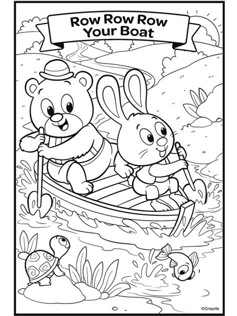 Row Row Row Your Boat Coloring Page