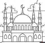 Mosque Coloring Page  Easy Drawing Guides sketch template