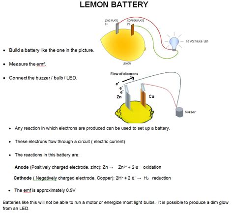 Laboratory Techniques : LEMON BATTERY