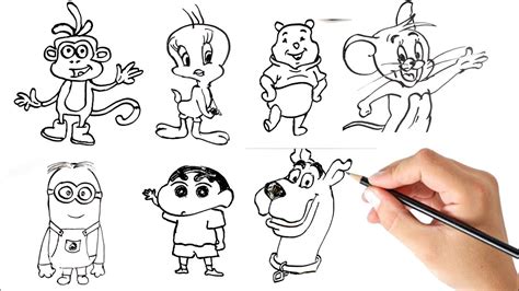 Easy cartoon characters drawing /Simple drawing ideas /cartoon - YouTube