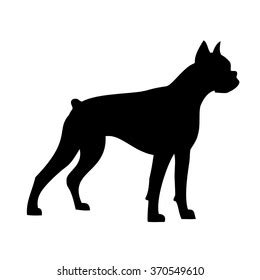 Boxer Dog Silhouette Stock Vector (Royalty Free) 370549610 | Shutterstock