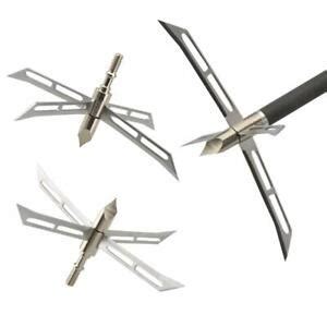 Archery Hunting Tips Arrowheads 4 Blade Broadheads Crossbow Points ...