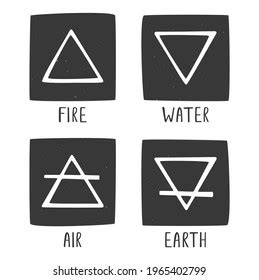 Four Elements Symbol Set Alchemy Pictographs Stock Vector (Royalty Free ...