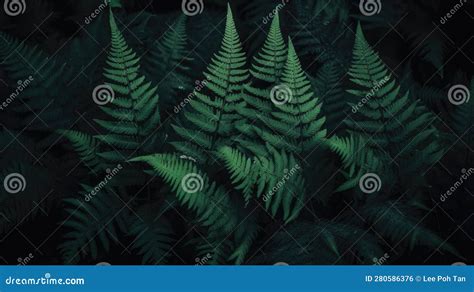 Dark Green Nature Background. Fern Leaves Stock Illustration ...