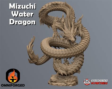 Mizuchi Water Dragon Large Kyoushuneko Table Top Gaming RPG D&D 3D Printed Miniature - Etsy