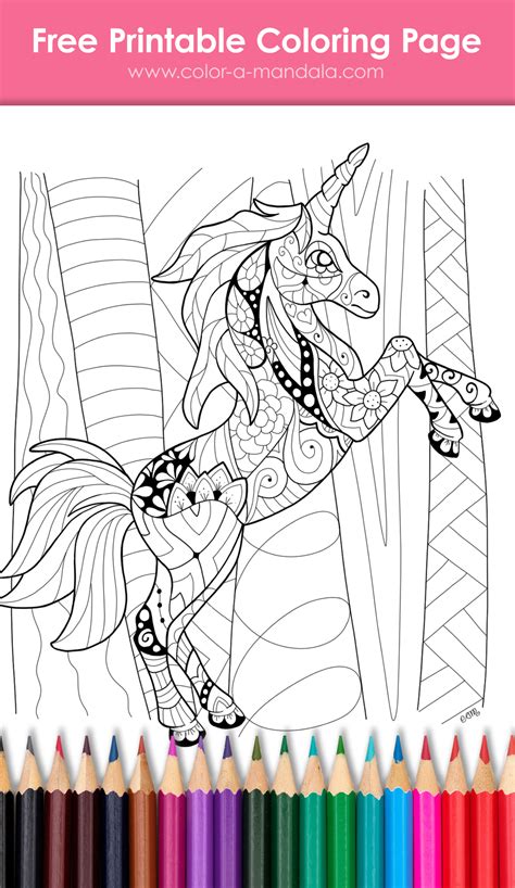 Free Doodle Art Unicorn Coloring Page: Magical Fun for All Ages!