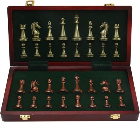 Yourenyuan Luxury Wooden Chess Set Chess Armory 11" Folding Walnut Wooden Chess Set Board Game ...