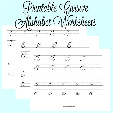 Cursive Alphabet Tracing Sheets