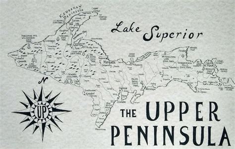 Upper Peninsula Michigan Map - Etsy