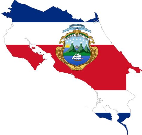 Costa Rica Map Flag - Openclipart