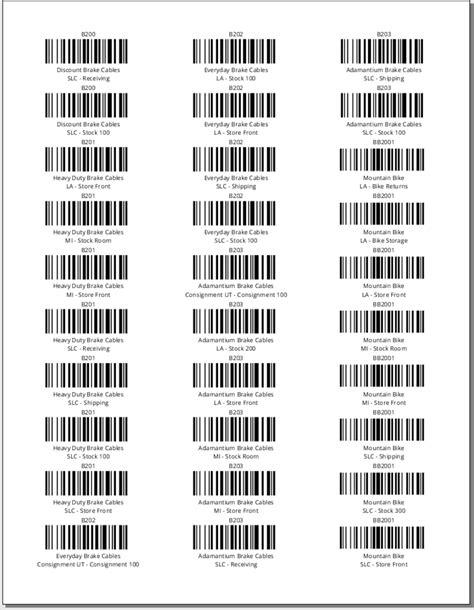 Printable Barcode Labels