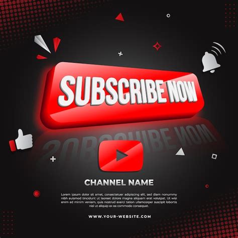 Premium Vector | Youtube subscribe now promotion banner design