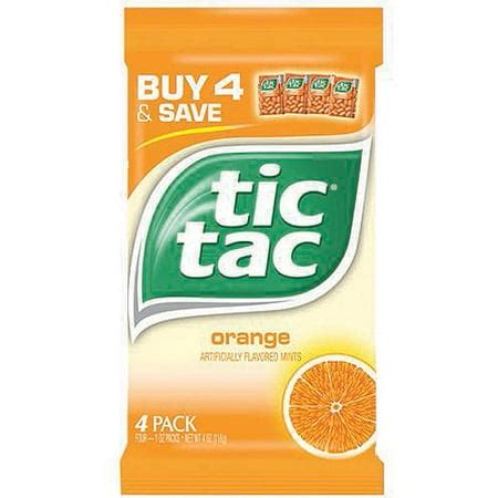 Tic Tac Orange Flavor Mints, 1 Oz., 4 Count - Walmart.com