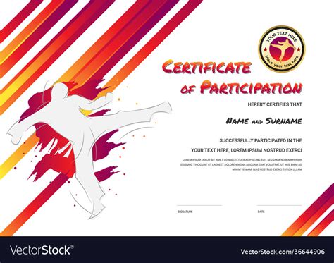 Certificate template sport theme with border Vector Image